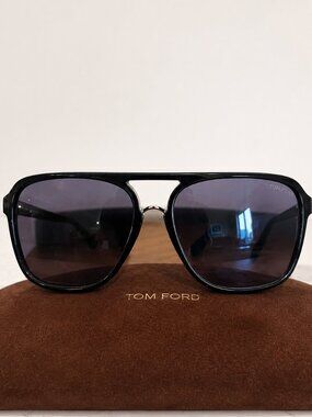 Tom Ford TF447 Jacob Aviator Sunglasses Black w Case